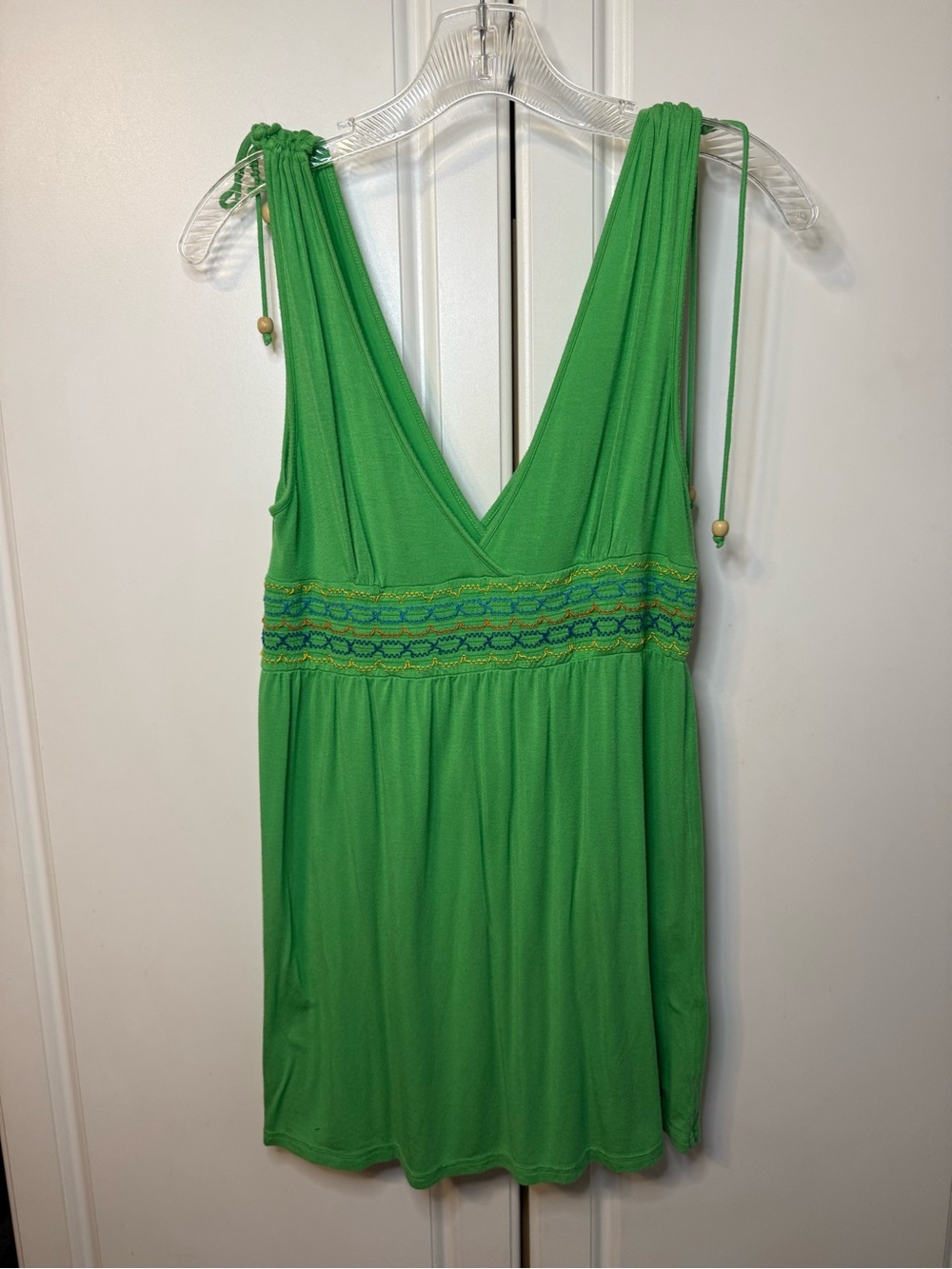 Victoria's Secret PINK Green Smocked Empire Waist Top Size Small Y2K